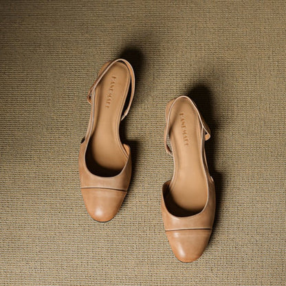 Stylish Slingback Pumps for Women Almond-Toe Block-Heel