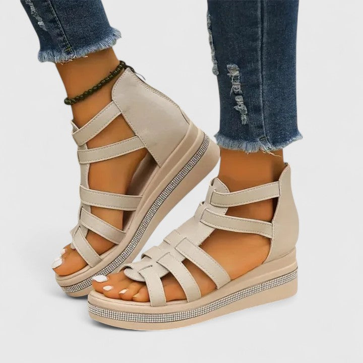 Stylish Gladiator Sandals for Women Strappy Caged Platform