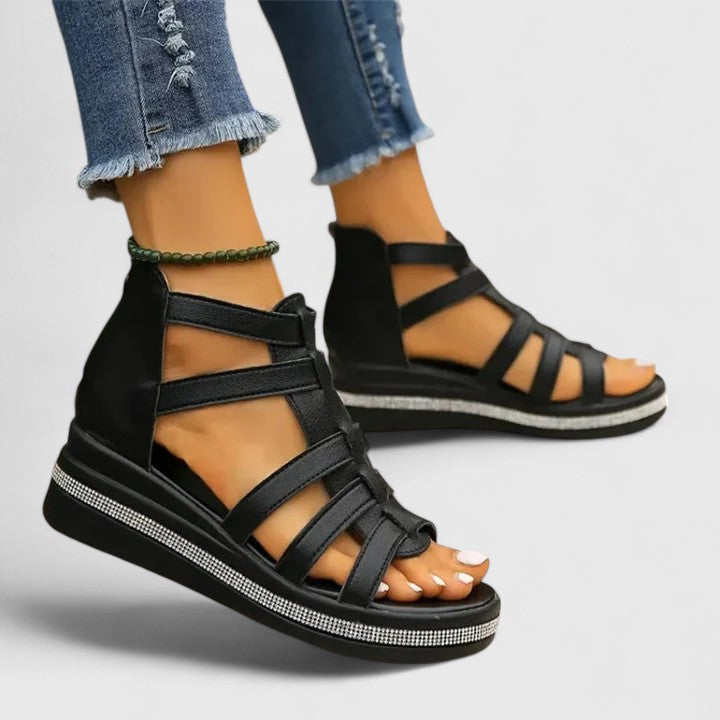 Stylish Gladiator Sandals for Women Strappy Caged Platform