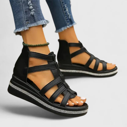 Stylish Gladiator Sandals for Women Strappy Caged Platform