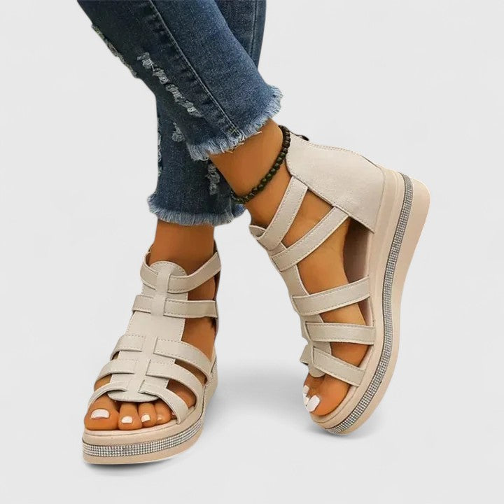 Stylish Gladiator Sandals for Women Strappy Caged Platform