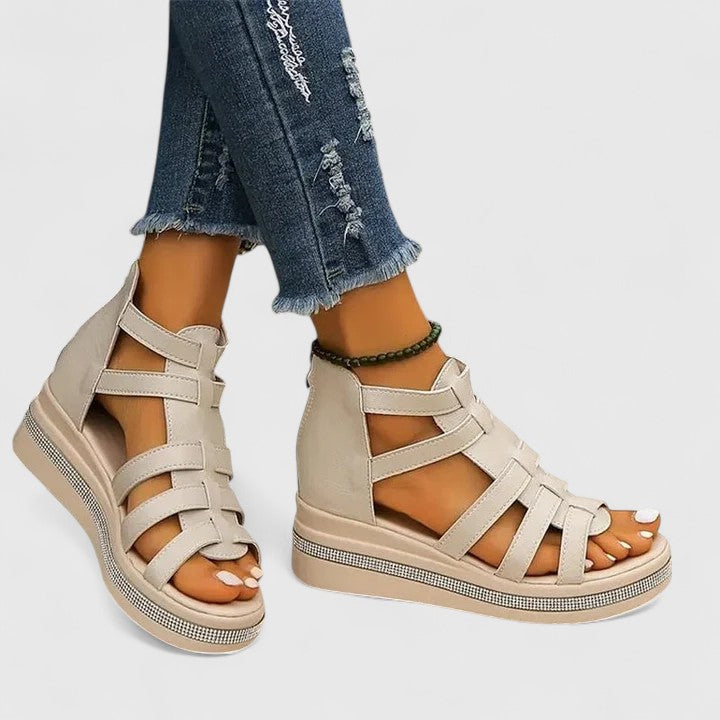 Stylish Gladiator Sandals for Women Strappy Caged Platform
