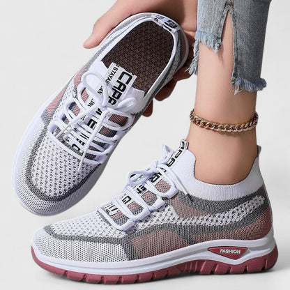 Comfortable Sneakers for Women Mesh Lace-Up Chunky-Sole