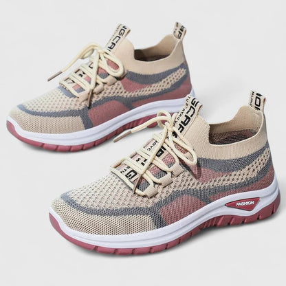 Comfortable Sneakers for Women Mesh Lace-Up Chunky-Sole