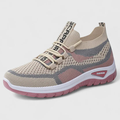 Comfortable Sneakers for Women Mesh Lace-Up Chunky-Sole