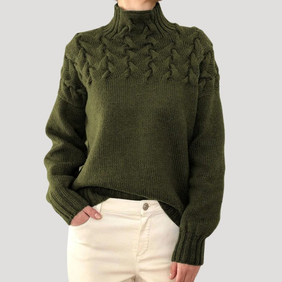 strickpullover-damen-zopfmuster-rollkragen