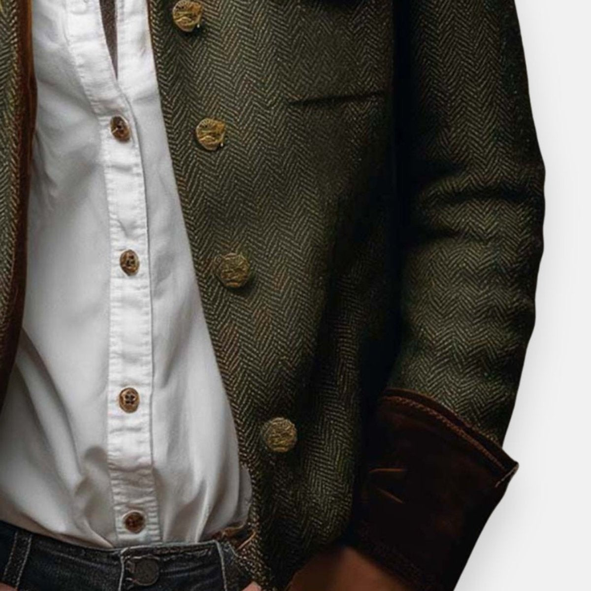 tweed-jacke-damen-fischgraet-military