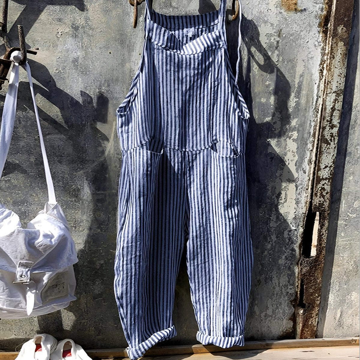 Effortless Overalls for Women Striped Loose-Fit