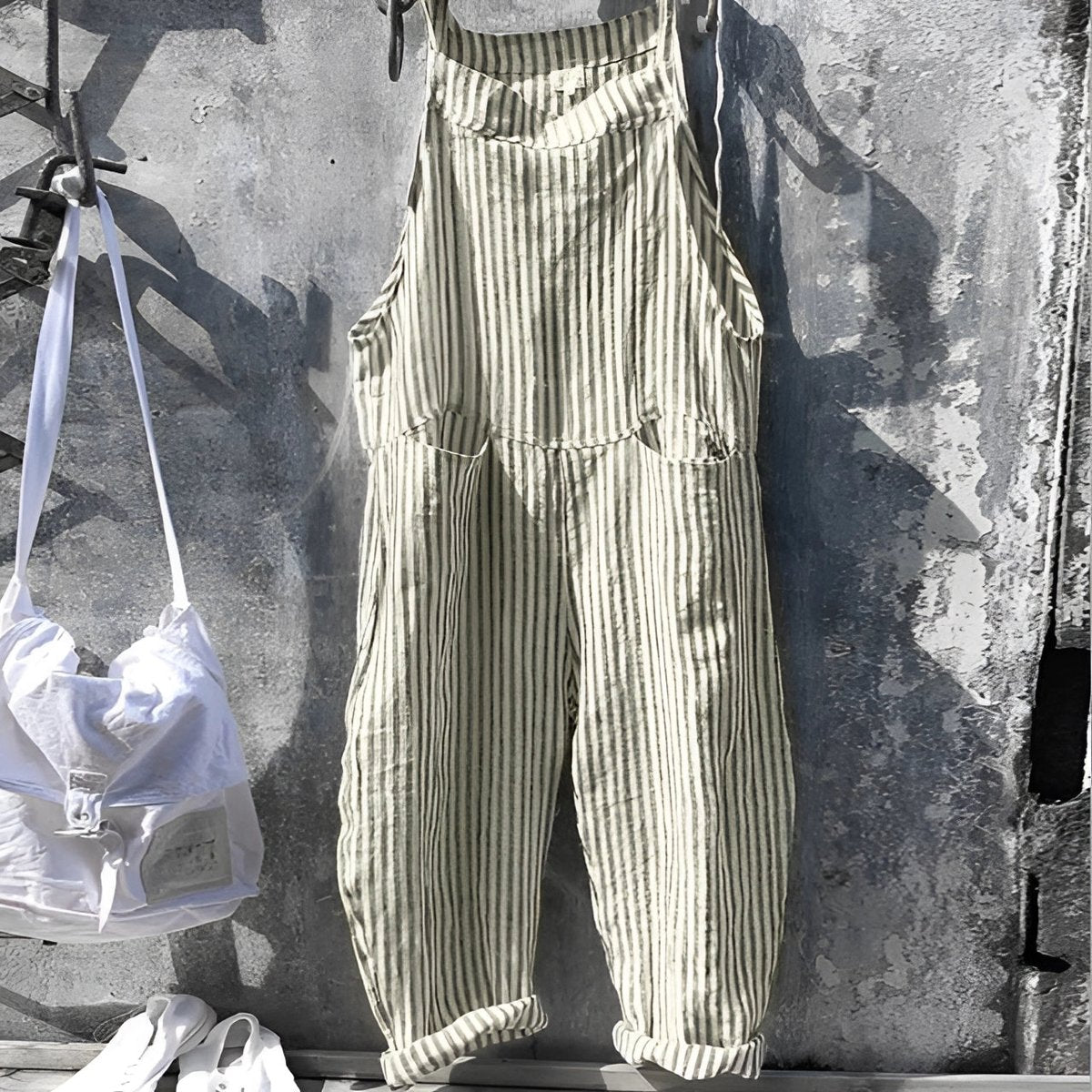 Effortless Overalls for Women Striped Loose-Fit