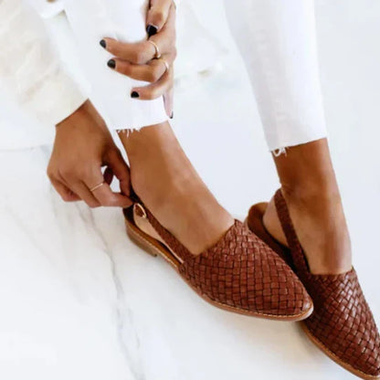 Effortless Flat Mules for Women Woven Pointed-Toe