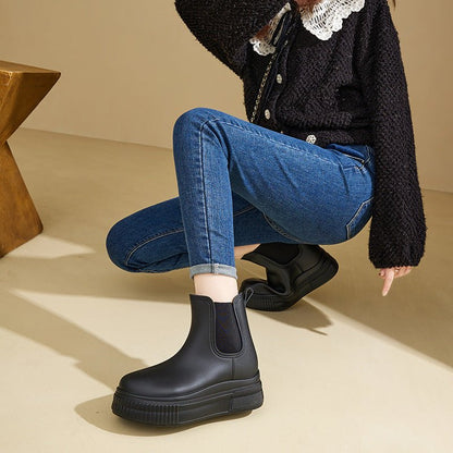 Comfortable Waterproof Chelsea Boots for Women Platform Ankle