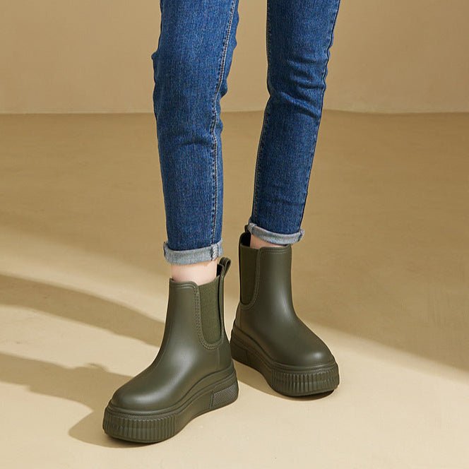 Comfortable Waterproof Chelsea Boots for Women Platform Ankle