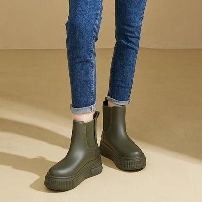 Comfortable Waterproof Chelsea Boots for Women Platform Ankle