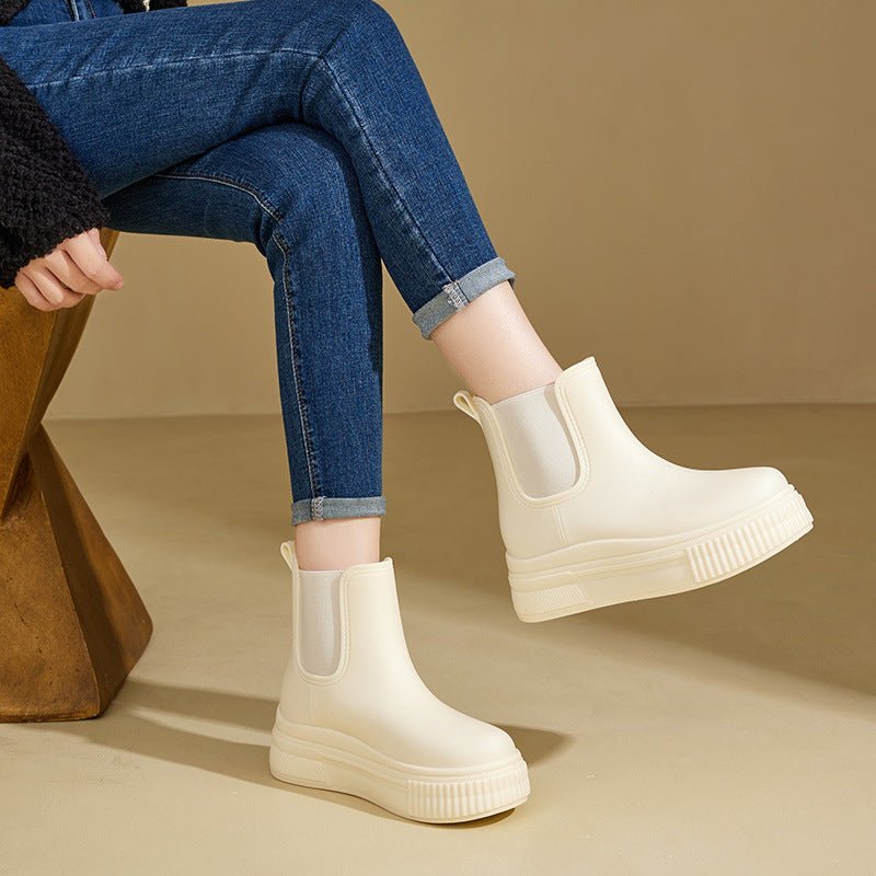 Comfortable Waterproof Chelsea Boots for Women Platform Ankle