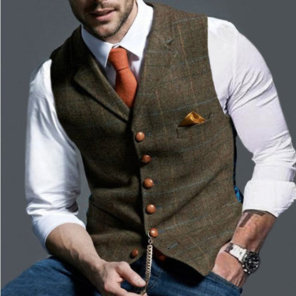 weste-herren-tweed-karo-knopfleiste