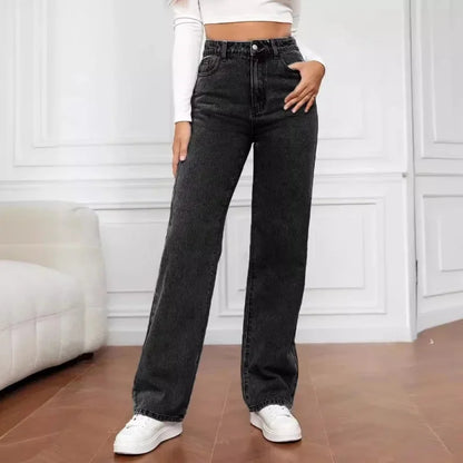 Effortless Relaxed Jeans for Women High-Waist Wide-Leg