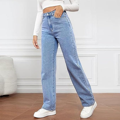 Effortless Relaxed Jeans for Women High-Waist Wide-Leg