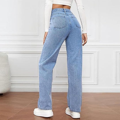 Effortless Relaxed Jeans for Women High-Waist Wide-Leg