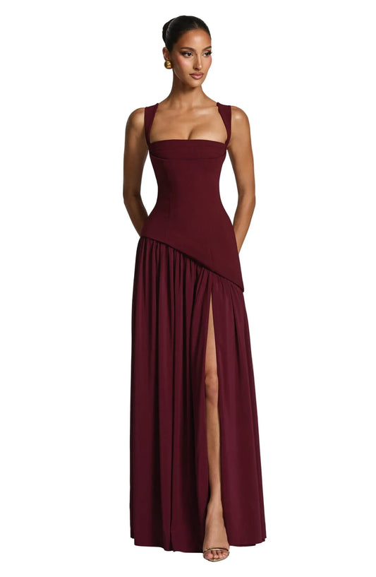 Elegant Maxi Dress for Women A-Line Sleeveless Fitted-Waist