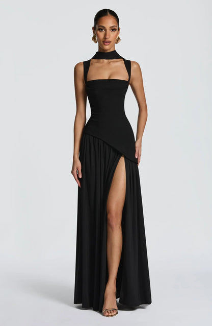 Elegant Maxi Dress for Women A-Line Sleeveless Fitted-Waist