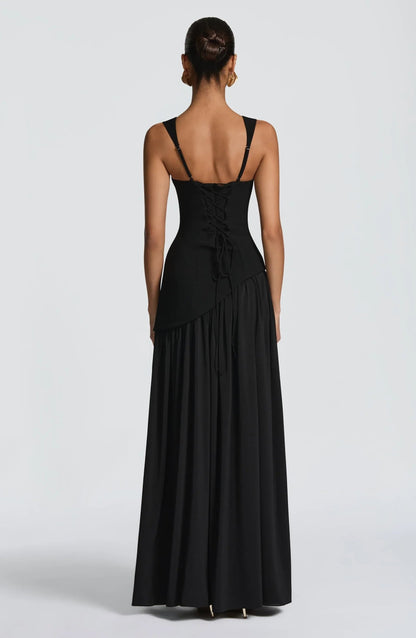 Elegant Maxi Dress for Women A-Line Sleeveless Fitted-Waist