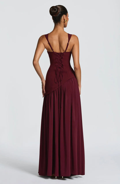 Elegant Maxi Dress for Women A-Line Sleeveless Fitted-Waist