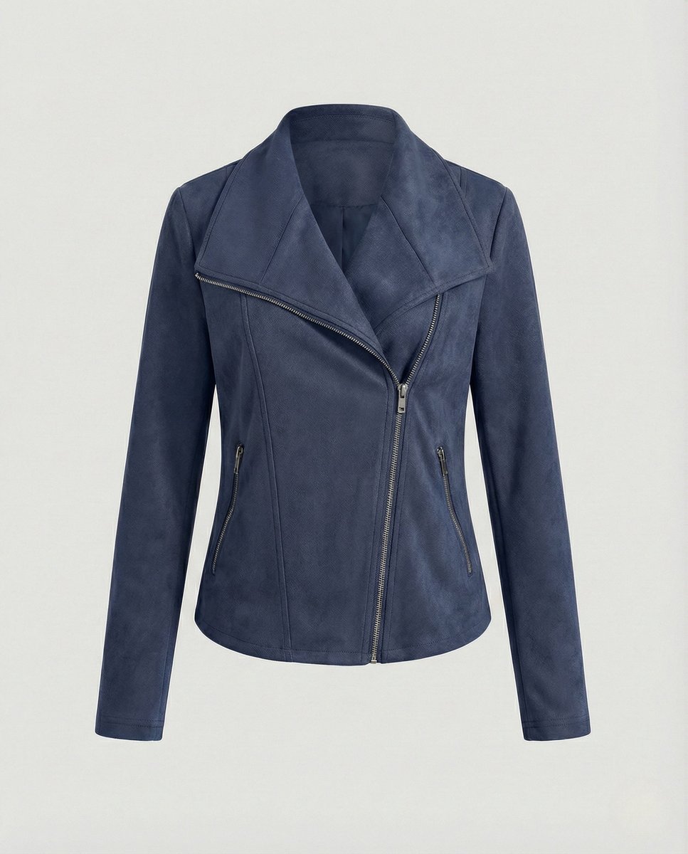Stylish Biker Jacket for Women Asymmetric-Zip Tailored