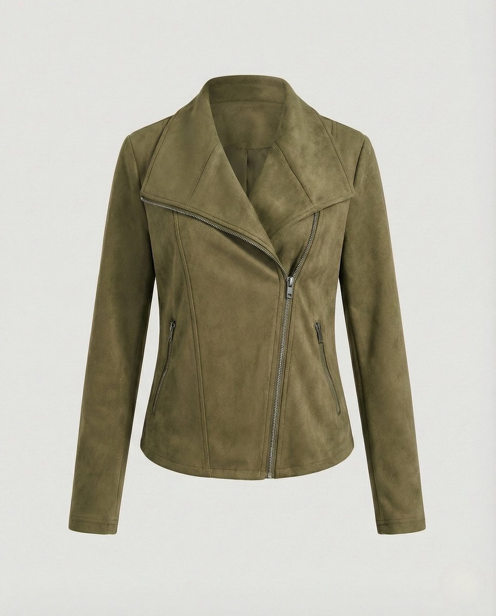 Stylish Biker Jacket for Women Asymmetric-Zip Tailored