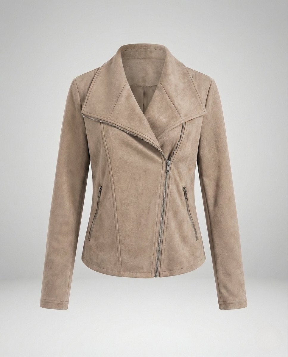 Stylish Biker Jacket for Women Asymmetric-Zip Tailored