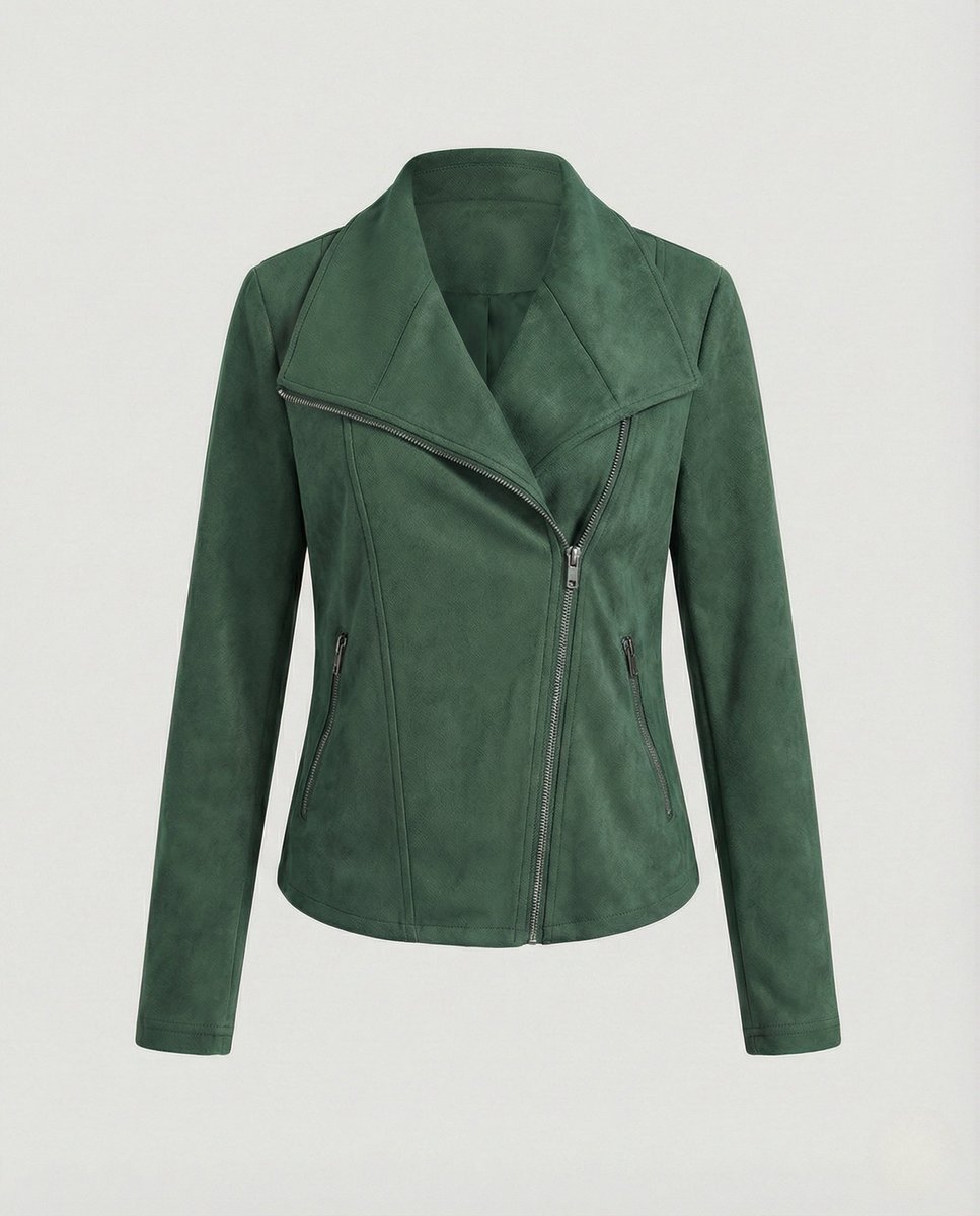 Stylish Biker Jacket for Women Asymmetric-Zip Tailored
