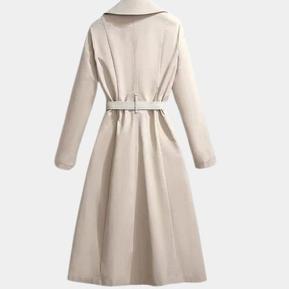Elegant Trench Coat for Women Belted Midi