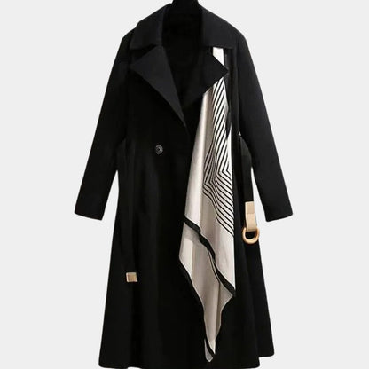 Elegant Trench Coat for Women Belted Midi