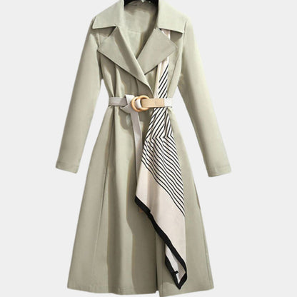 Elegant Trench Coat for Women Belted Midi