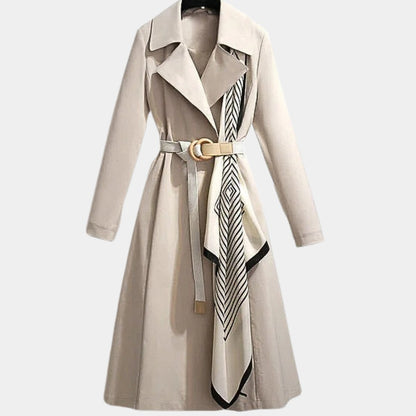 Elegant Trench Coat for Women Belted Midi