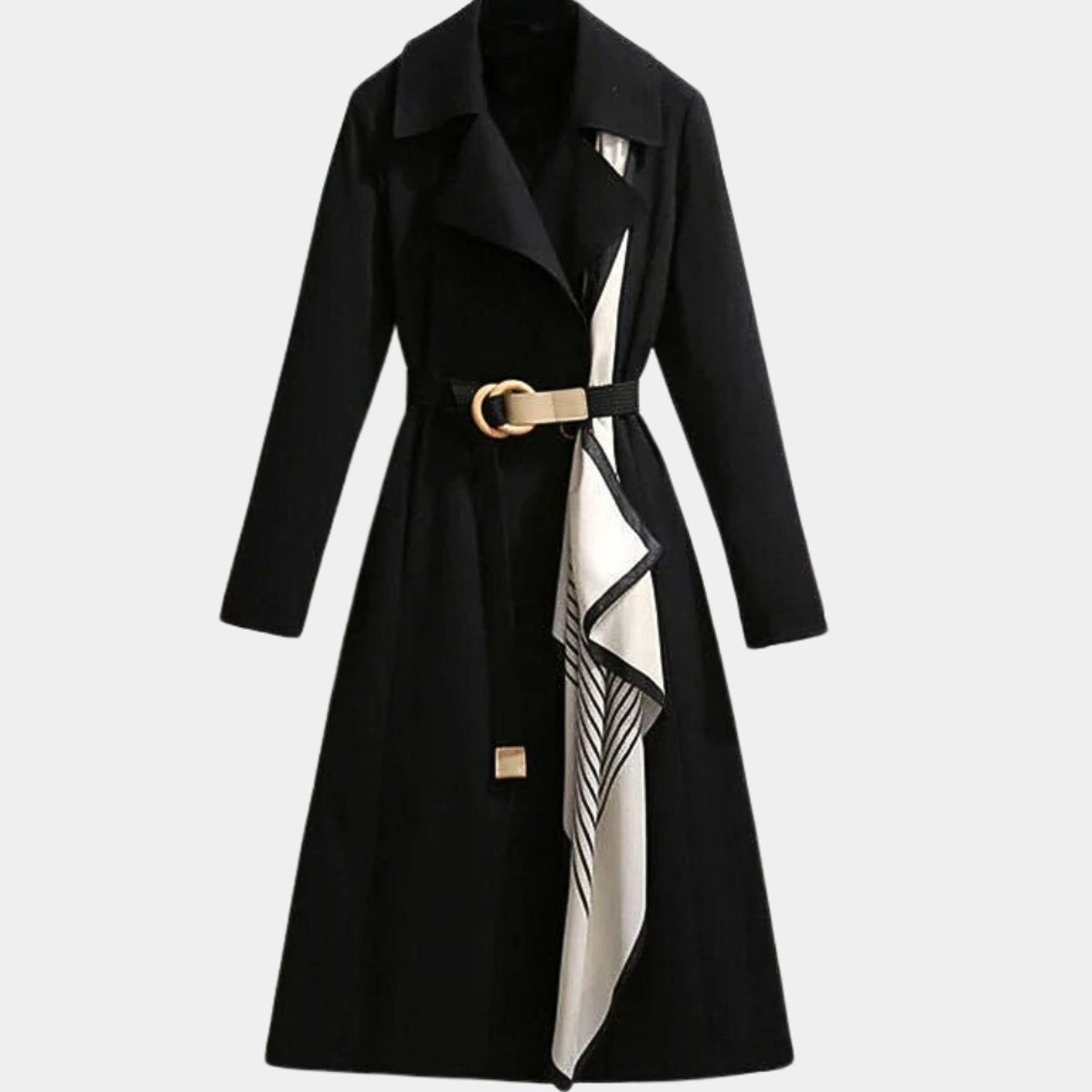Elegant Trench Coat for Women Belted Midi