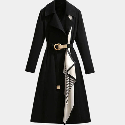 Elegant Trench Coat for Women Belted Midi