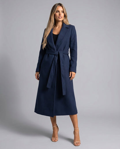 Elegant Trench Coat for Women Belted Long Lapel