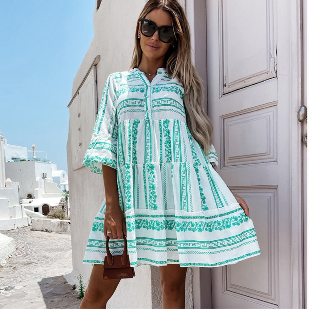 Stylish Mini Dress for Women Tiered Relaxed-Fit