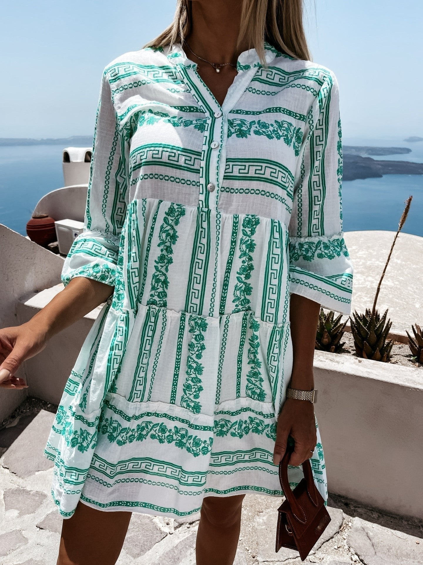 Stylish Mini Dress for Women Tiered Relaxed-Fit