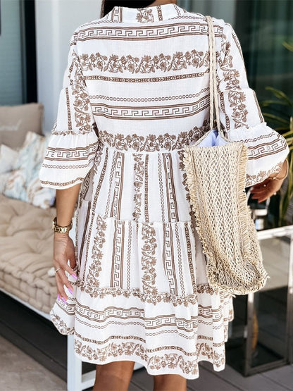 Stylish Mini Dress for Women Tiered Relaxed-Fit