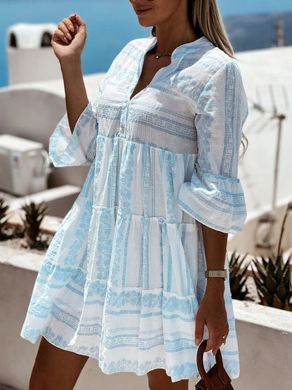 Stylish Mini Dress for Women Tiered Relaxed-Fit
