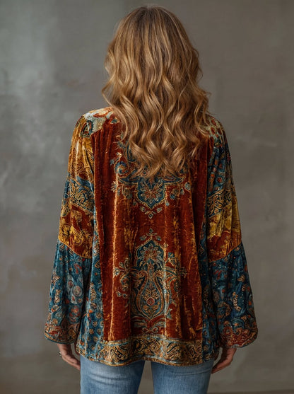 Effortless Kimono Jacket for Women Paisley-Print Loose-Fit