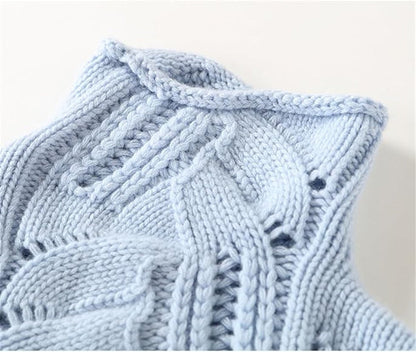 Comfortable Turtleneck Sweater for Women Cable-Knit Loose-Fit