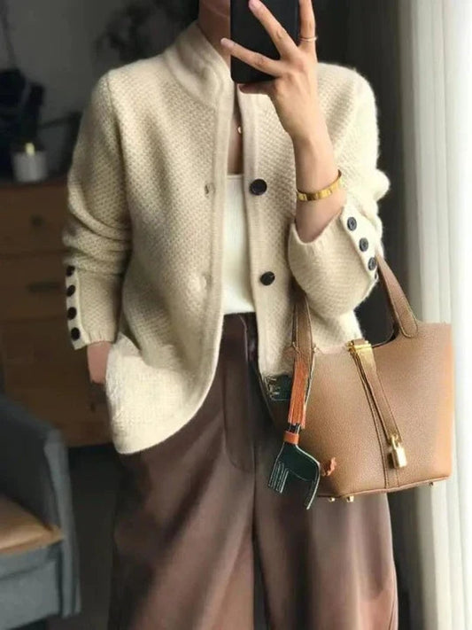 Comfortable Cardigan for Women Button-Front Textured-Knit