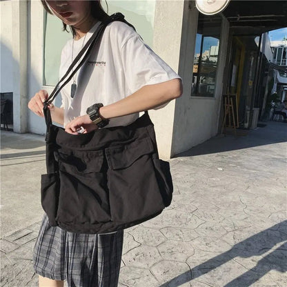 Effortless Shoulder Bag for Women Multi-Pocket Slouchy Crossbody