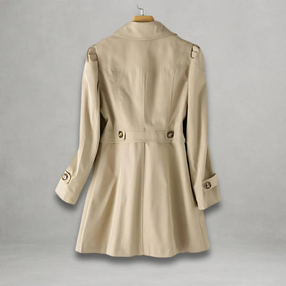 Elegant Trench Coat for Women Notch-Lapel Single-Breasted