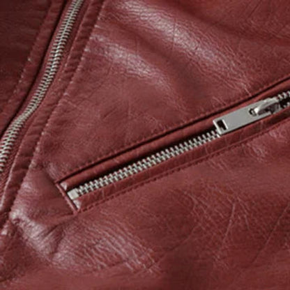 Stylish Biker Jacket for Women Cropped Belted
