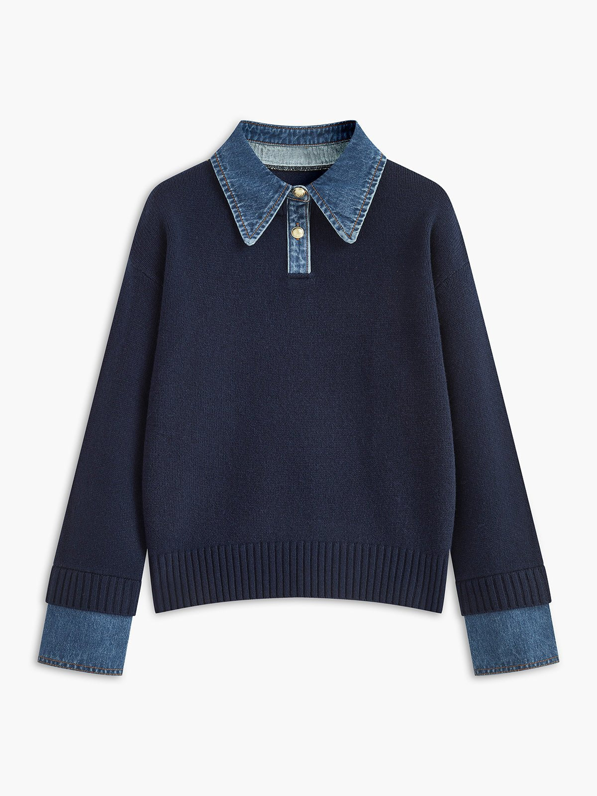 Stylish Polo Sweater for Women Collar Knit