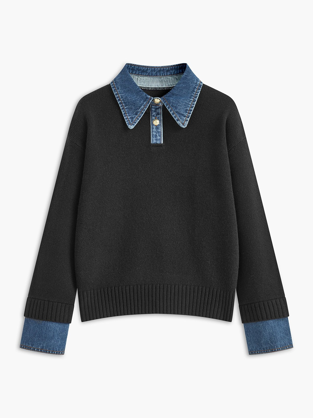 Stylish Polo Sweater for Women Collar Knit