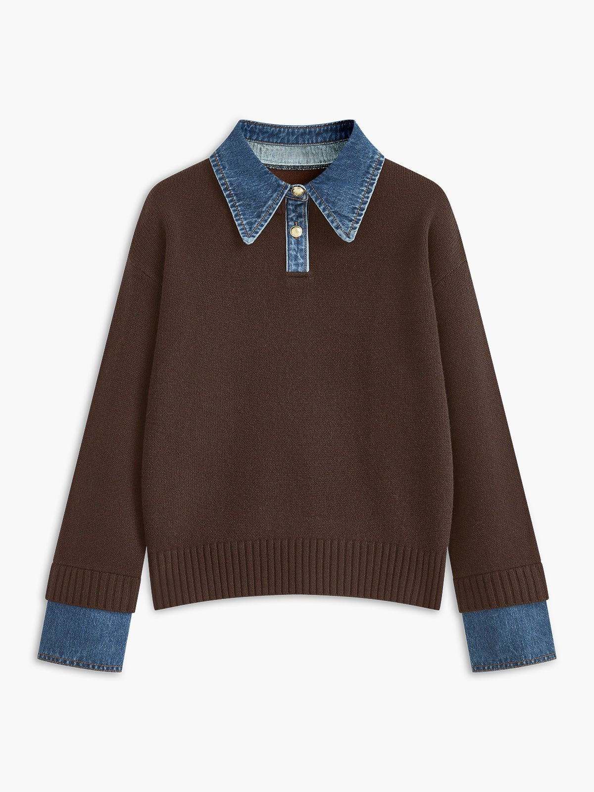 Stylish Polo Sweater for Women Collar Knit